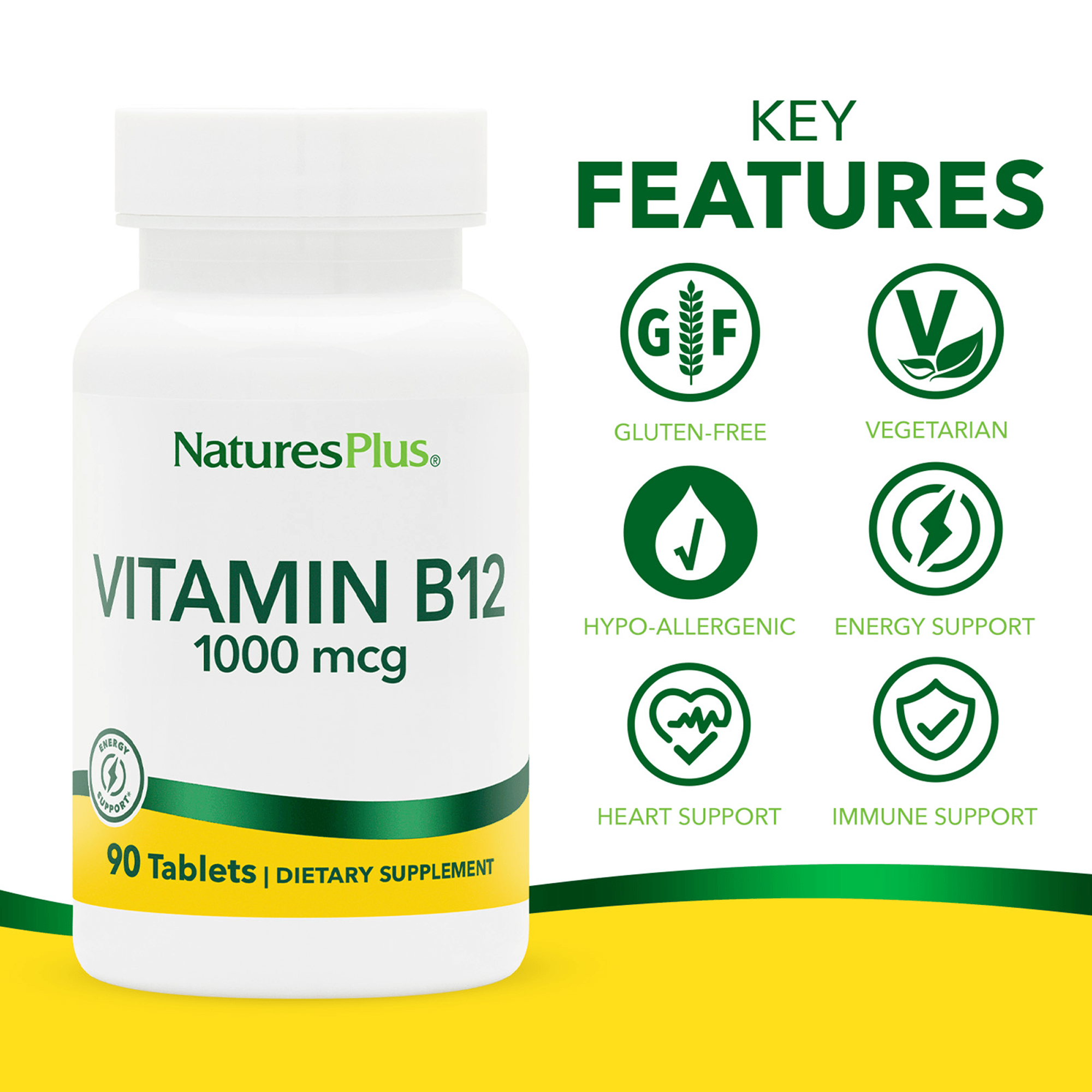 Vitamin B12 1000 mcg Tablets - 90 Count