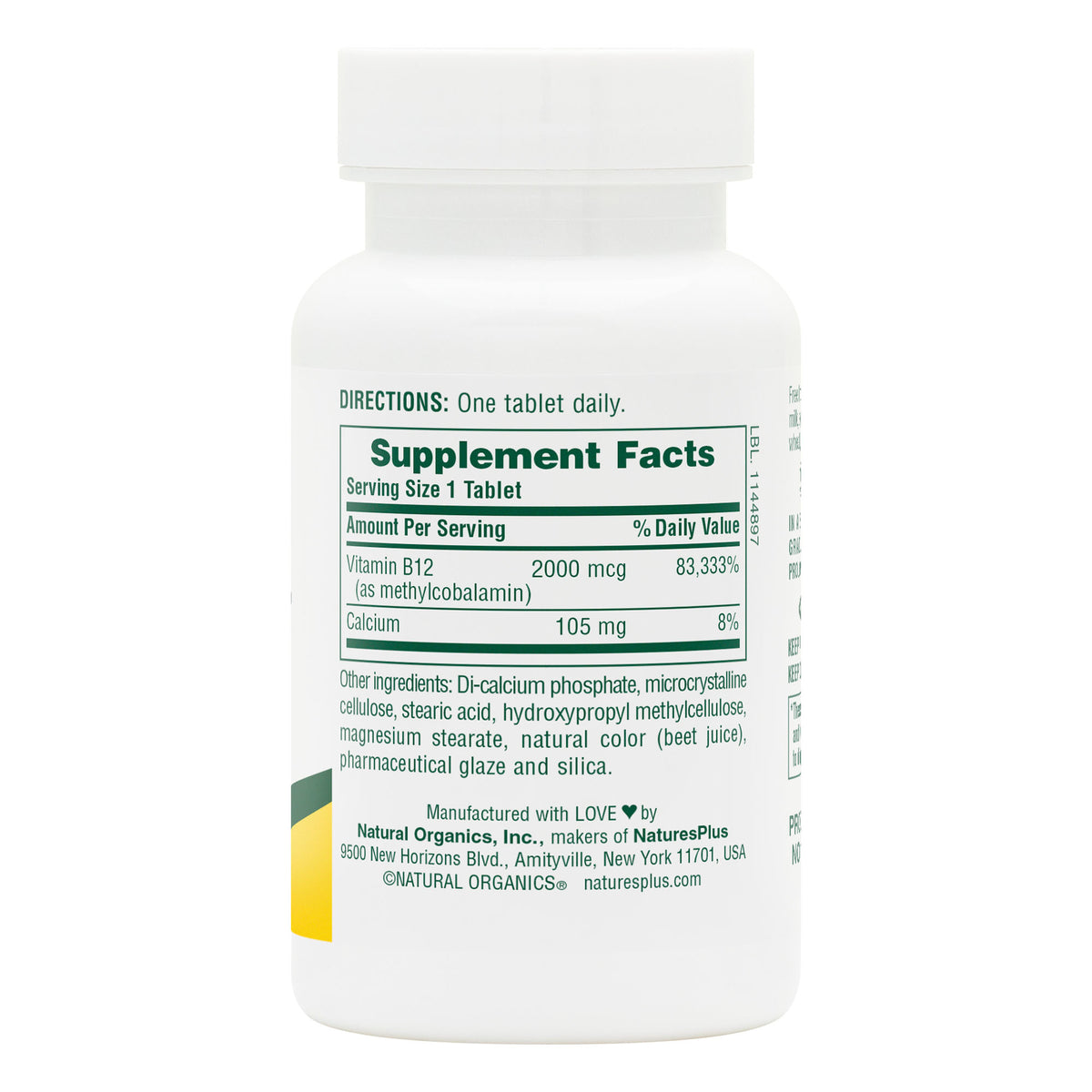 product image of Vitamin B12 2000 mcg Sustained Release Tablets containing 60 Count