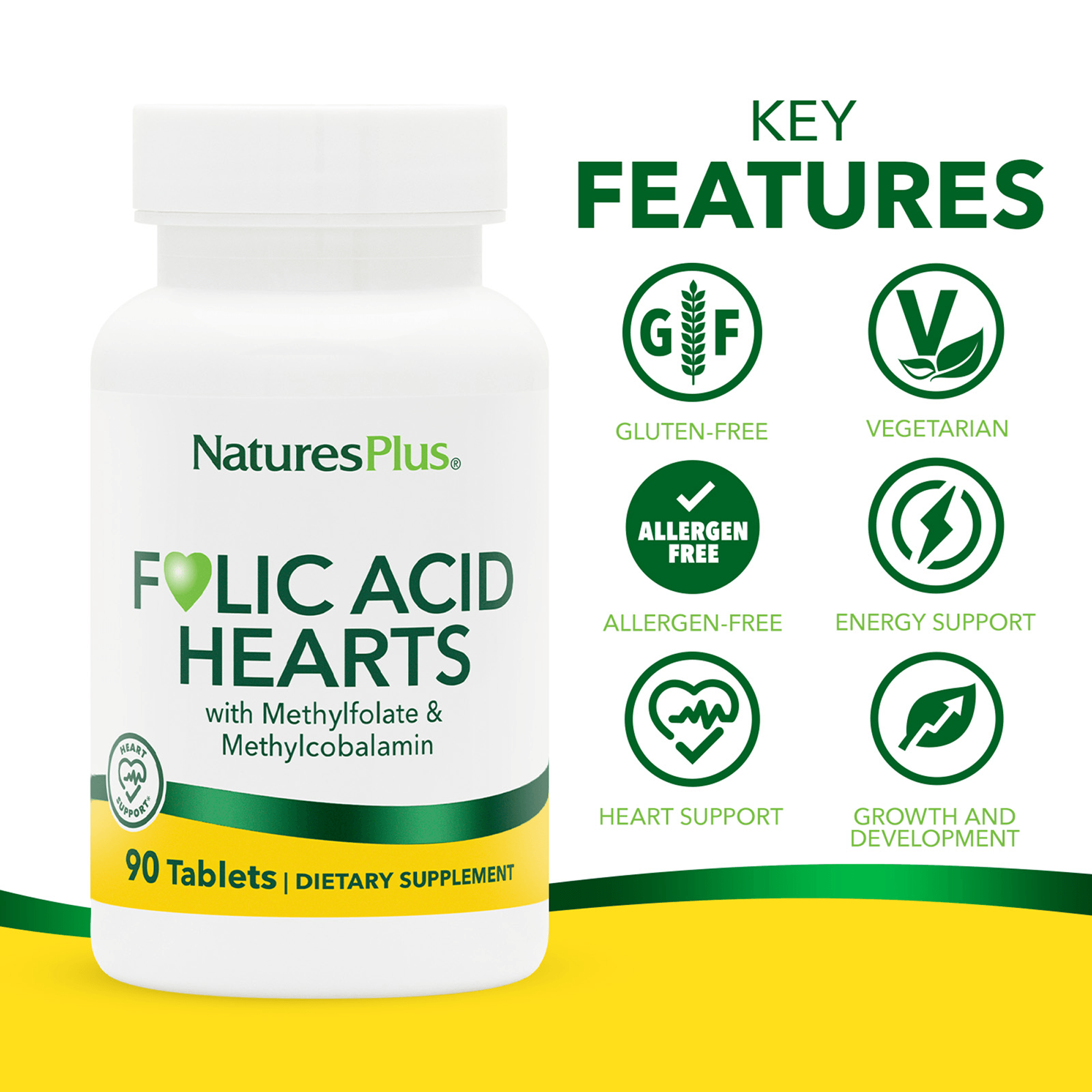 Folic Acid Hearts - 90 Count