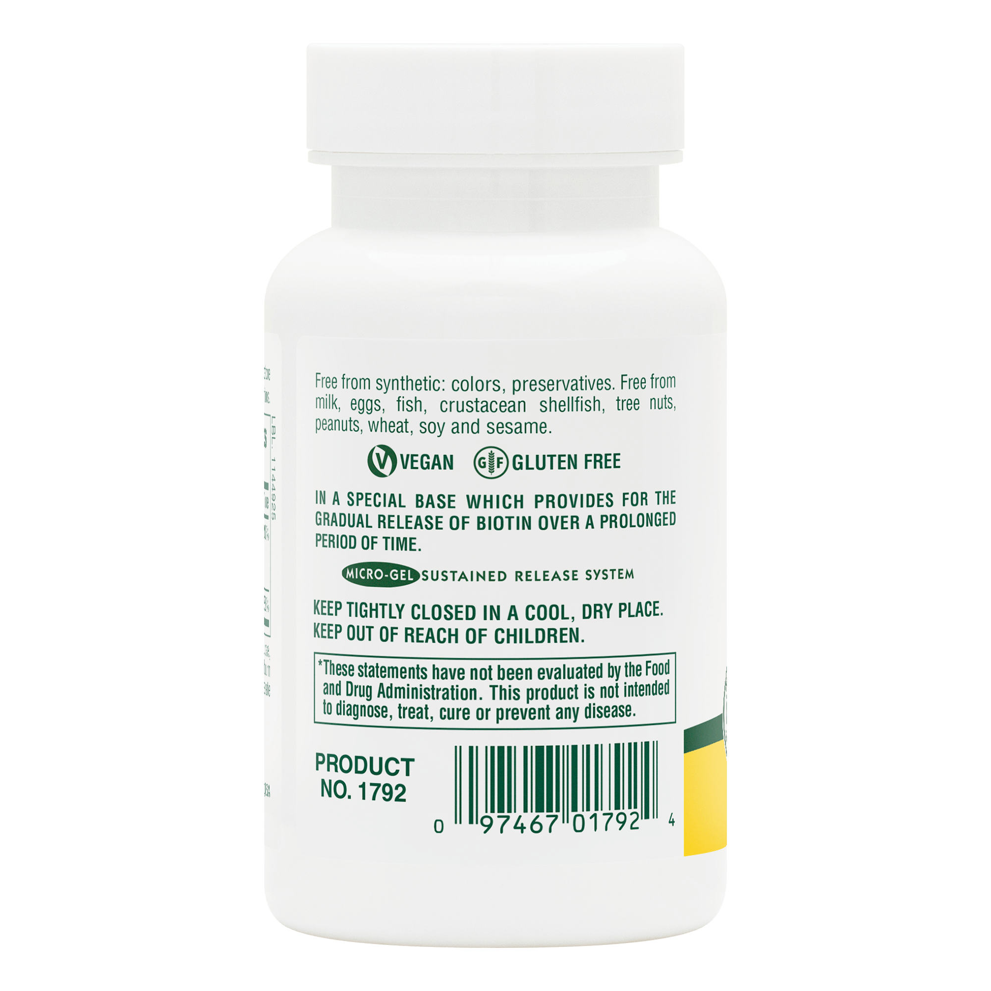 Biotin & Folic Acid (Folate) Sustained Release Tablets - 30 Count