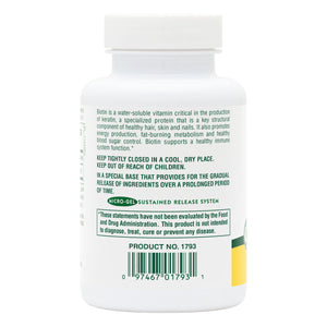 Second side product image of Biotin 10,000 MCG Tablets containing 90 Count