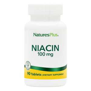 Frontal product image of Niacin 100 mg Tablets containing 90 Count