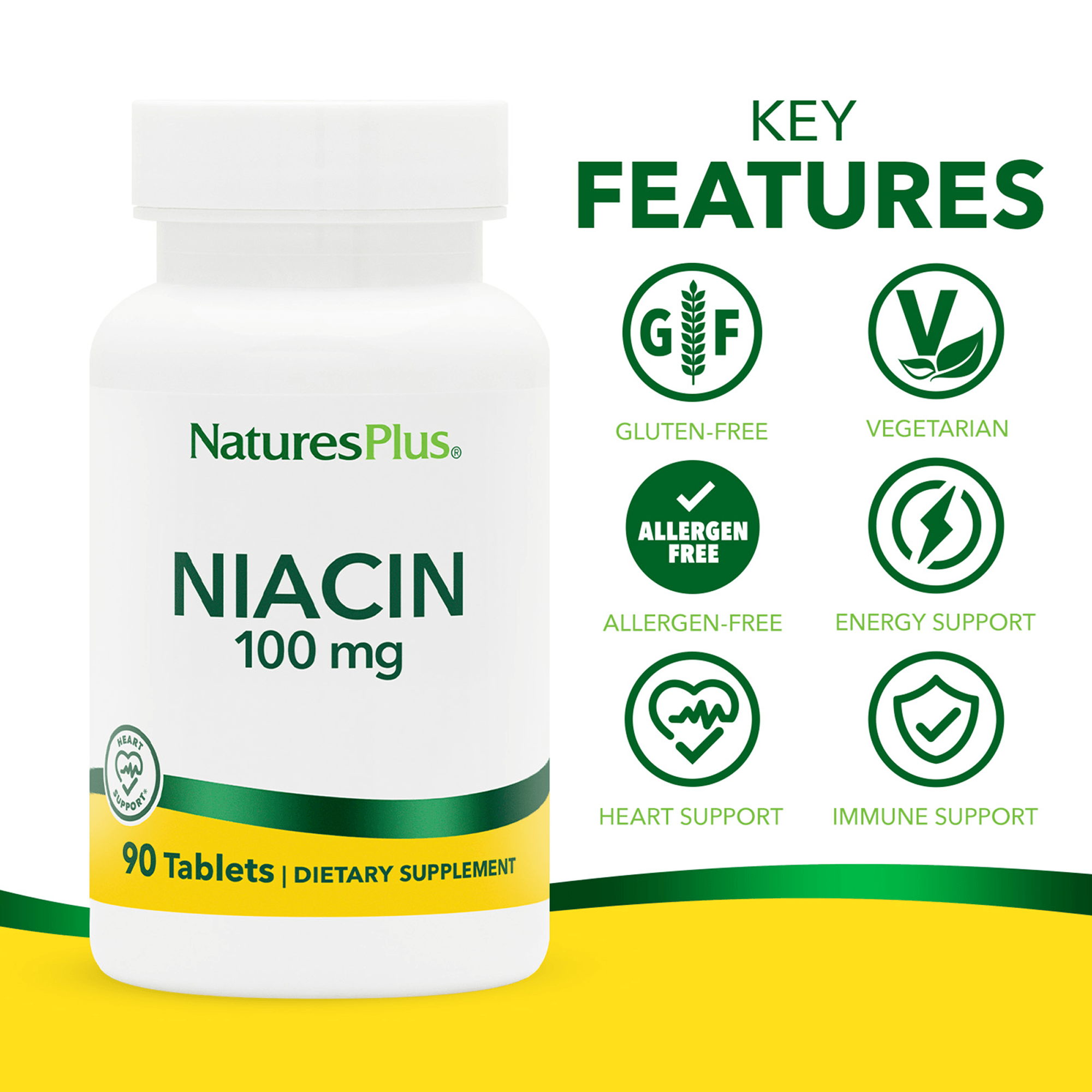 Niacin 100 mg Tablets - 90 Count