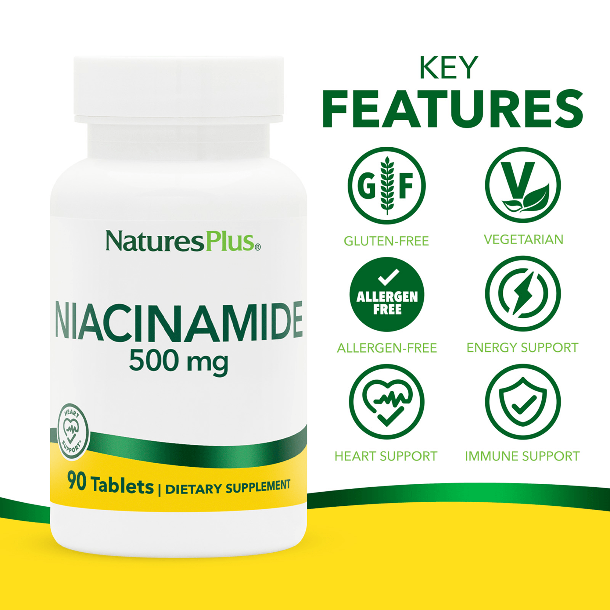 Niacinamide 500 mg Tablets - 90 Count