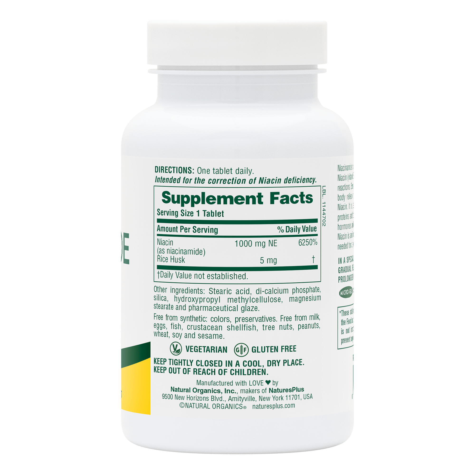 Niacinamide 1000 mg Sustained Release Tablets - 90 Count