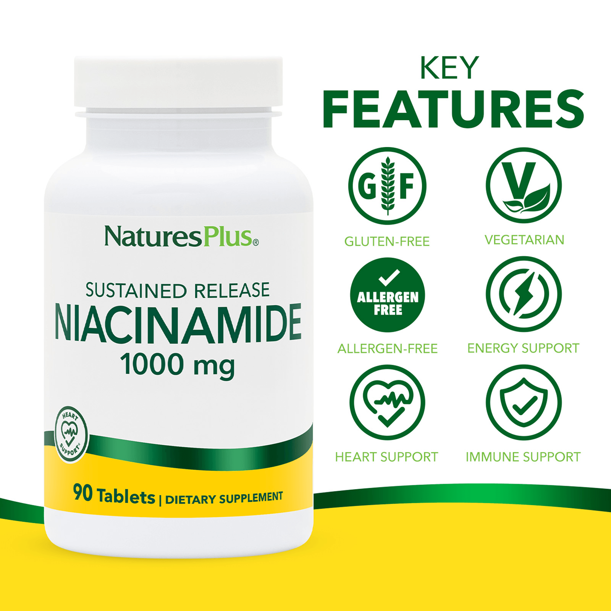 Niacinamide 1000 mg Sustained Release Tablets - 90 Count