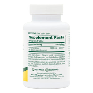 First side product image of Pantothenic Acid 1000 mg Sustained Release Tablets containing 60 Count