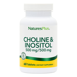 Frontal product image of Choline & Inositol 500 mg Tablets containing 60 Count