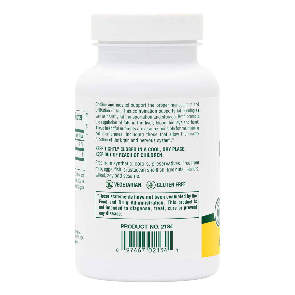 product image of Choline & Inositol 500 mg Tablets containing 60 Count