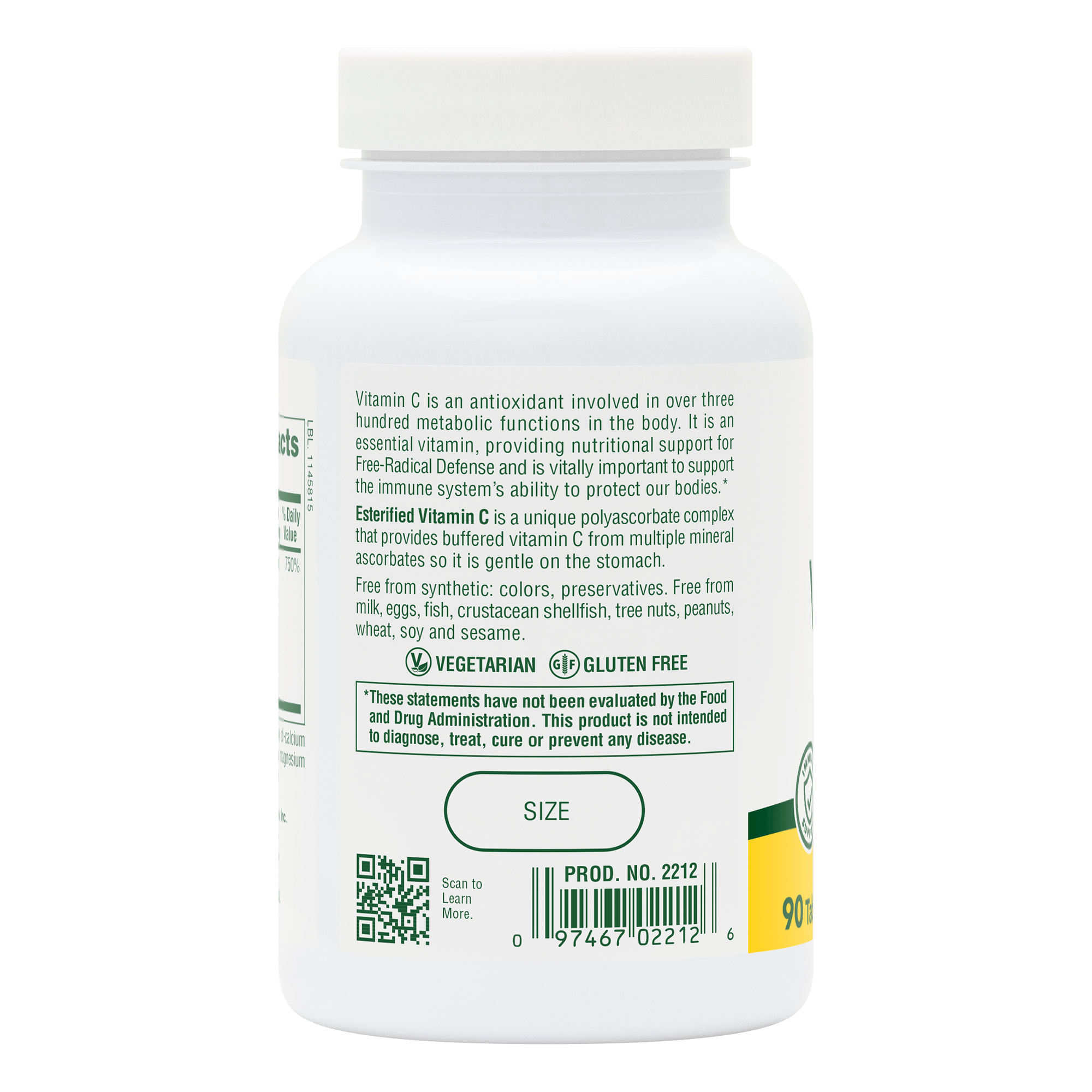 Esterified Vitamin C Tablets - 90 Count