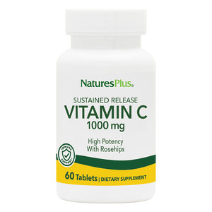 Frontal product image of Vitamin C 1000 mg with Rose Hips Sustained Release Tablets containing 60 Count