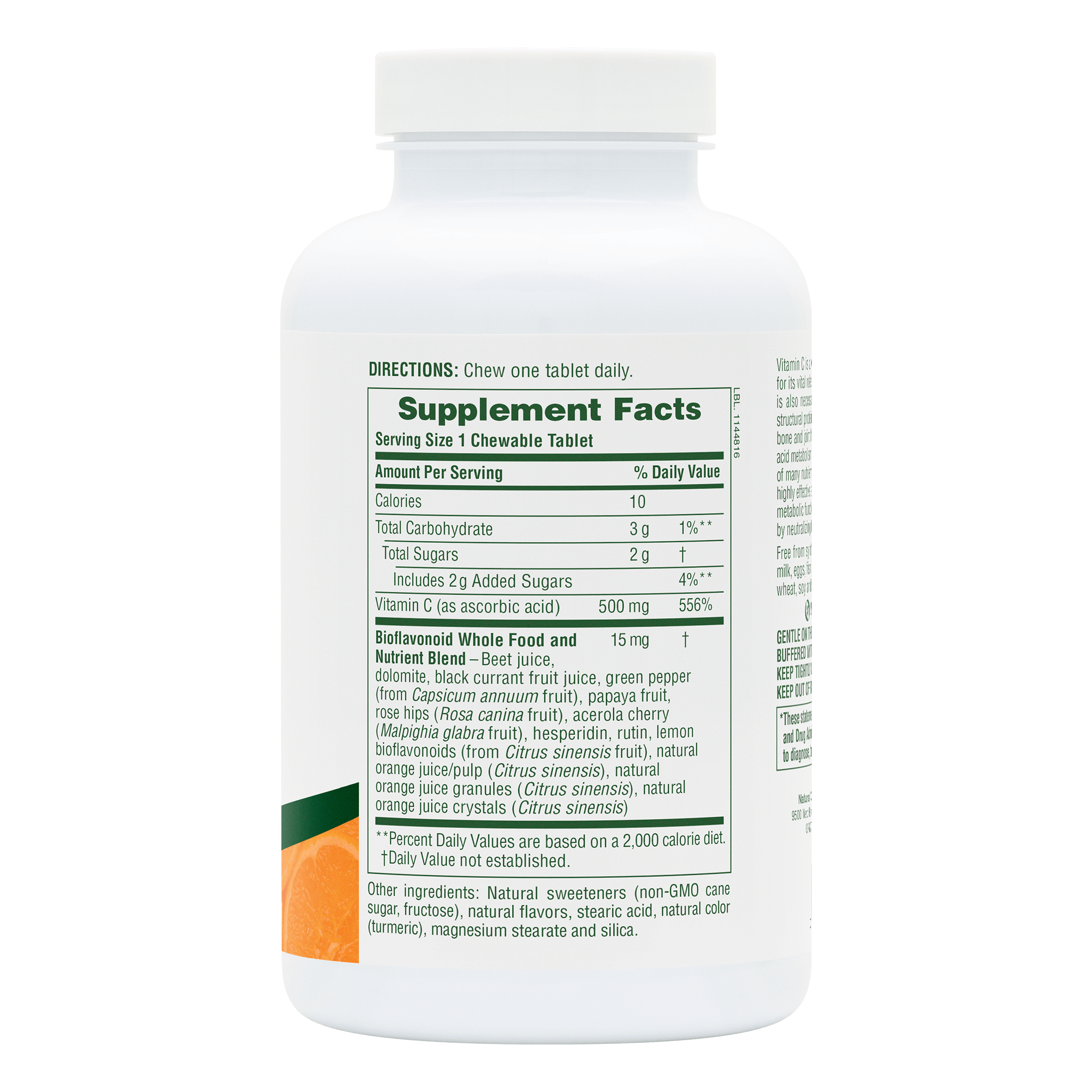 Orange Juice Vitamin C 500 mg Chewables - 90 Count