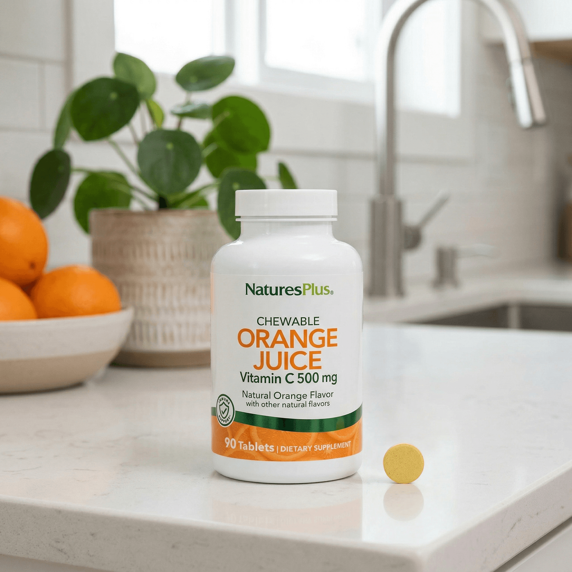 Orange Juice Vitamin C 500 mg Chewables - 90 Count