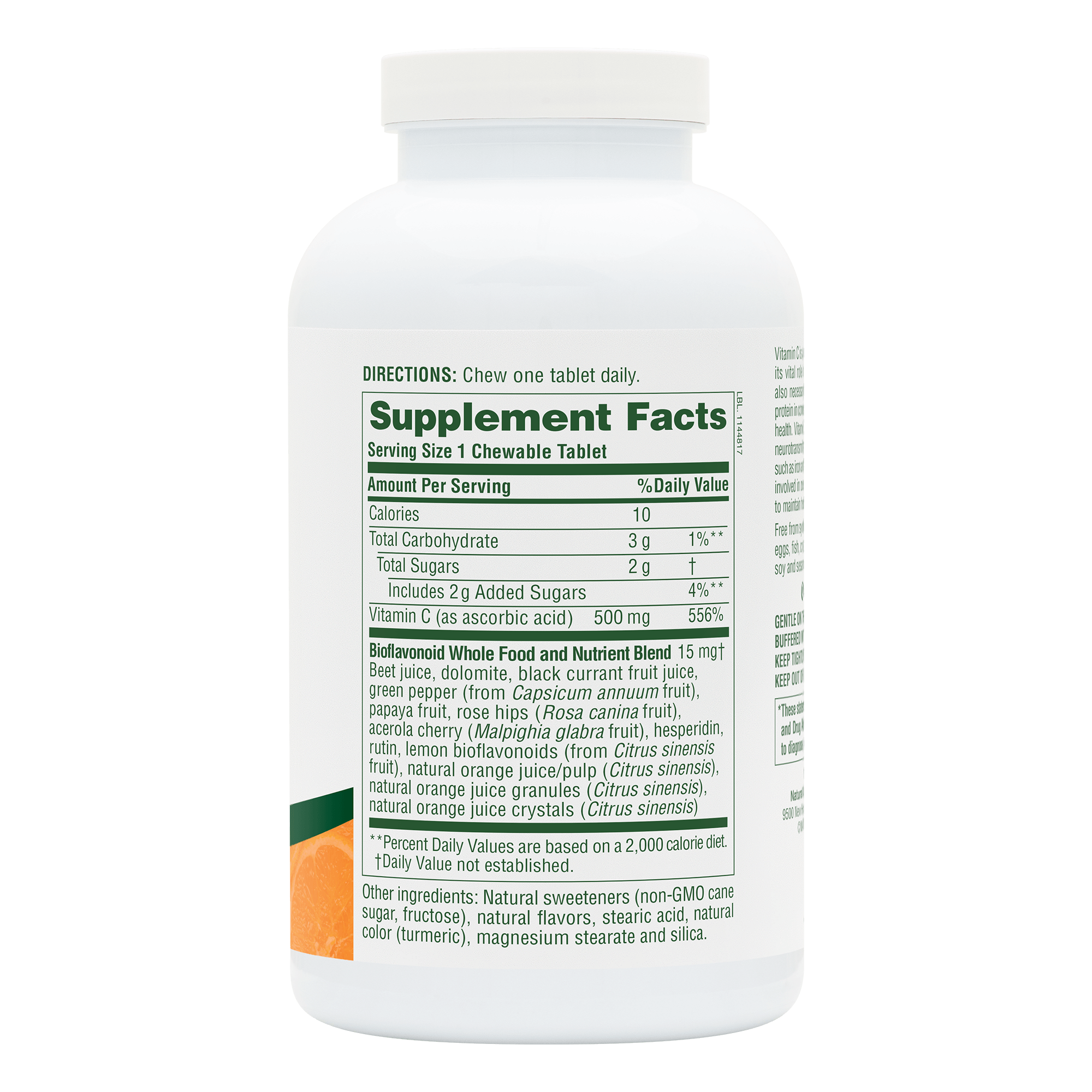 Orange Juice Vitamin C 500 mg Chewables - 180 Count