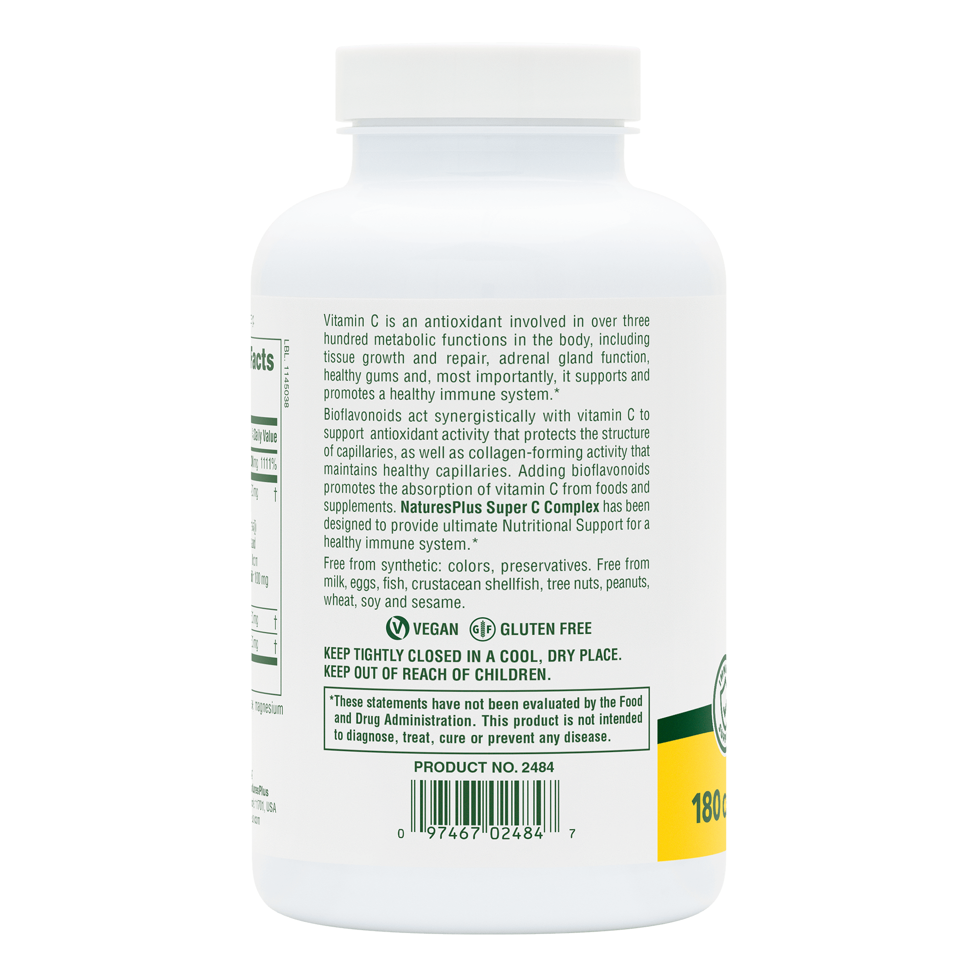 Super C Complex 1000 mg Capsules - 180 Count