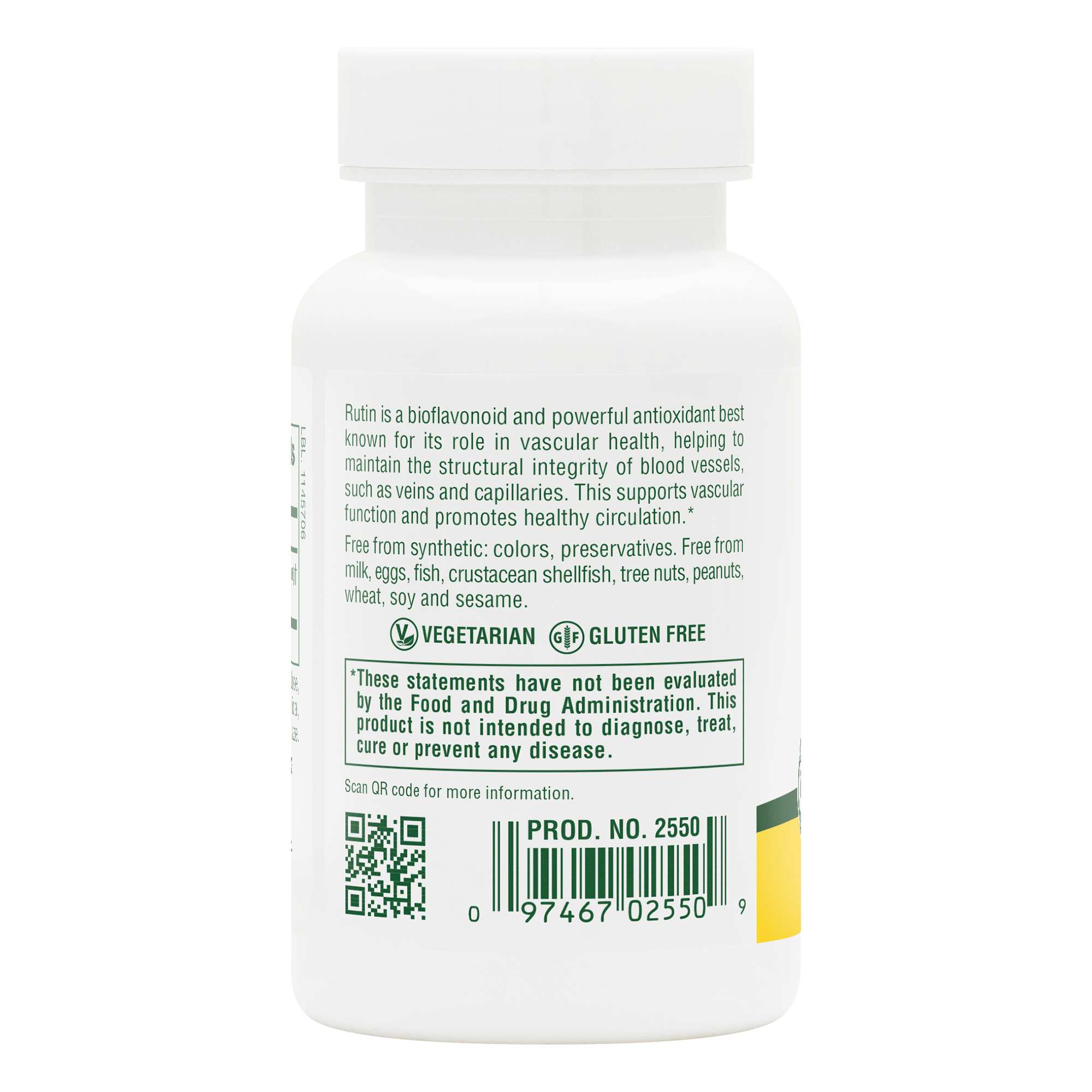 Rutin 500 mg Tablets - 60 Count