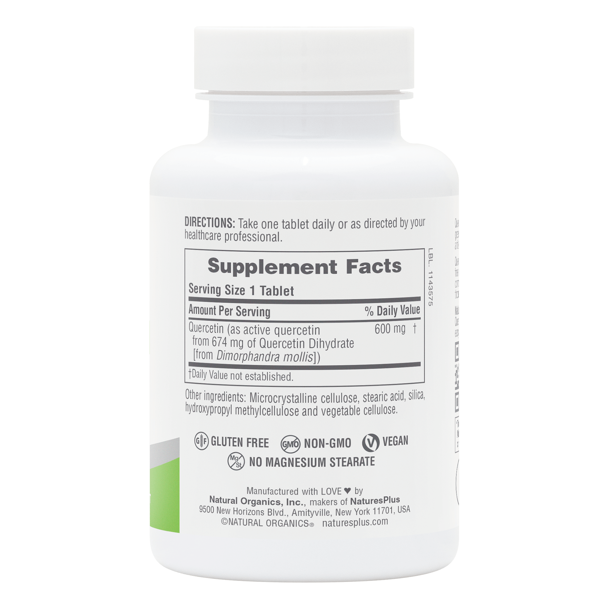 NaturesPlus PRO Quercetin 600 Tablets - 60 Count