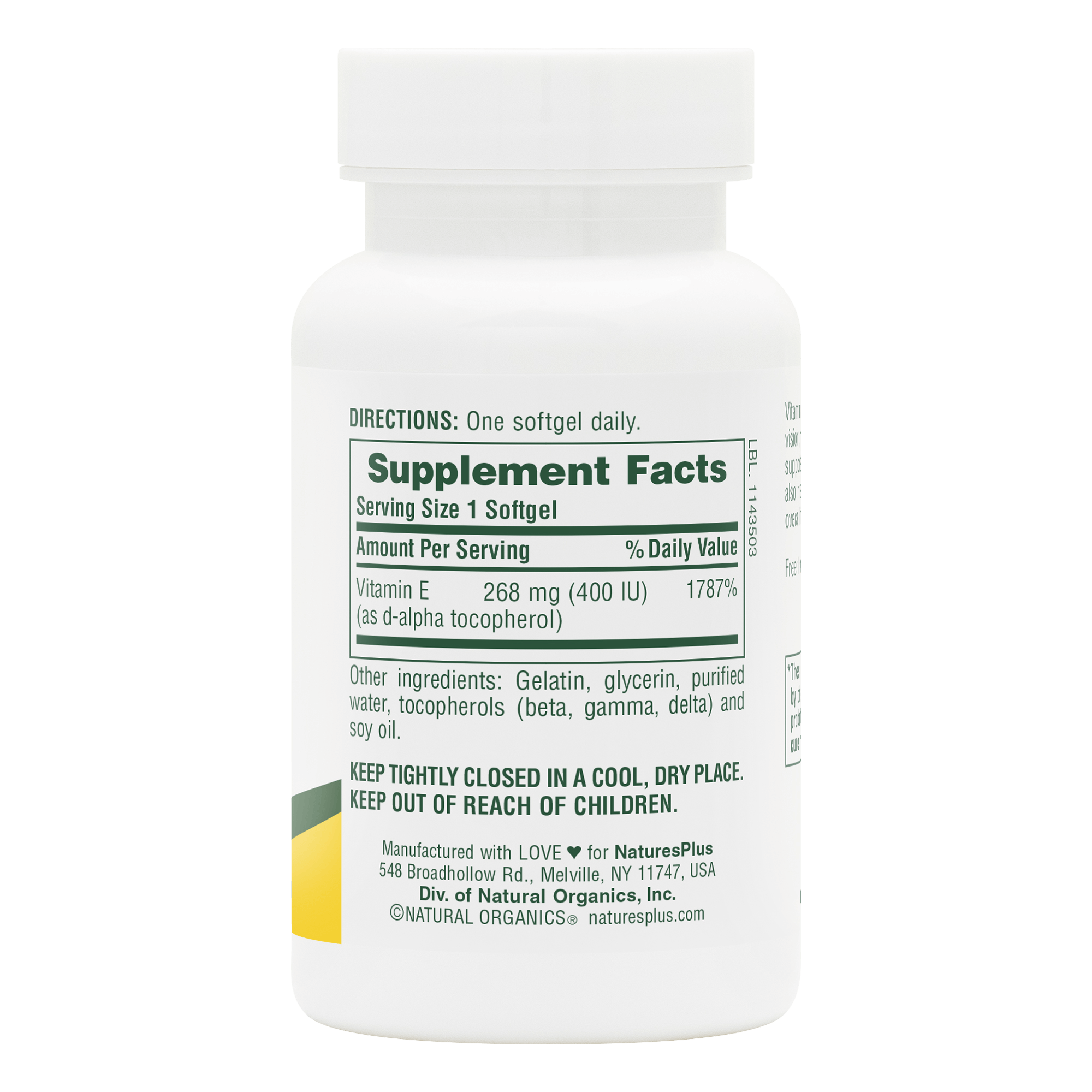 Vitamin E 400 IU Mixed Tocopherol Softgels - 60 Count