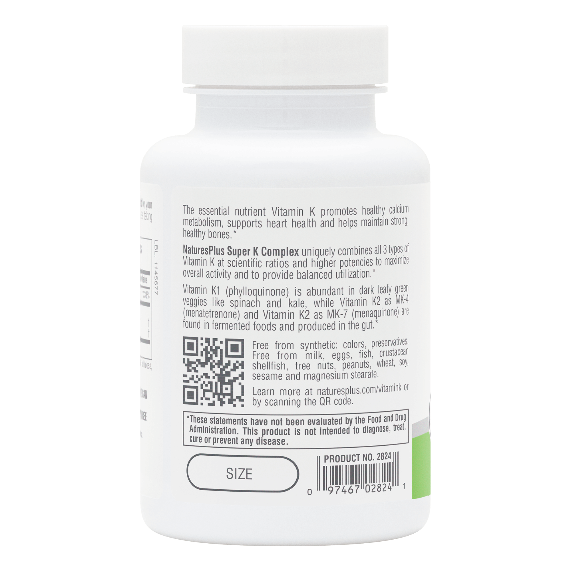 NaturesPlus PRO Super K Complex Capsules - 60 Count