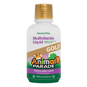 Frontal product image of Animal Parade® GOLD Multivitamin Children’s Liquid containing 16 FL OZ