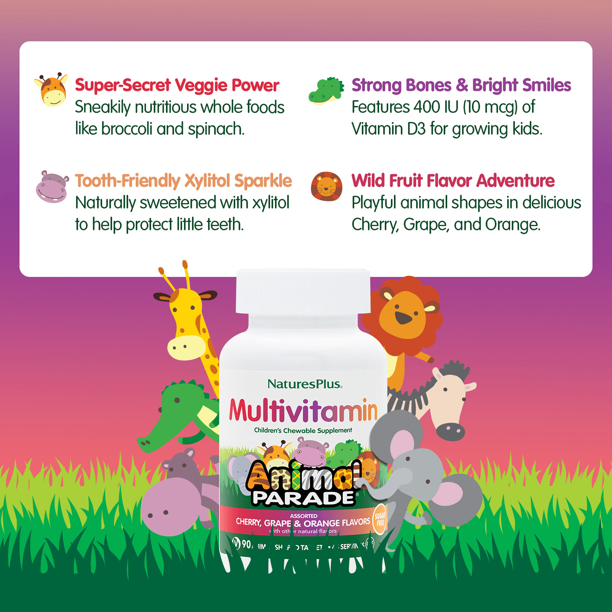 Animal Parade® Multivitamin Sugar-Free Children’s Chewables - 90 Count