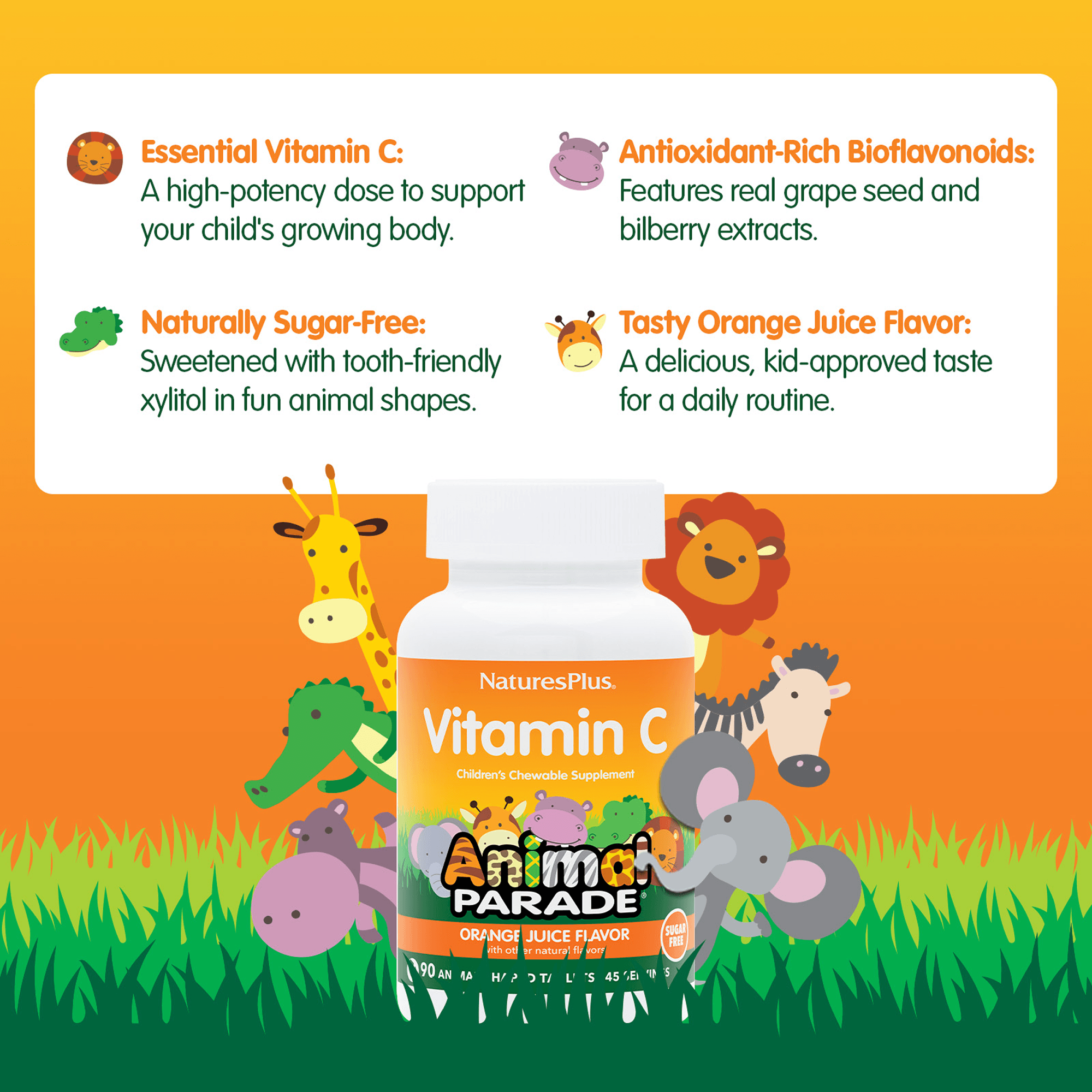 Animal Parade® Sugar-Free Vitamin C Children’s Chewables - 90 Count