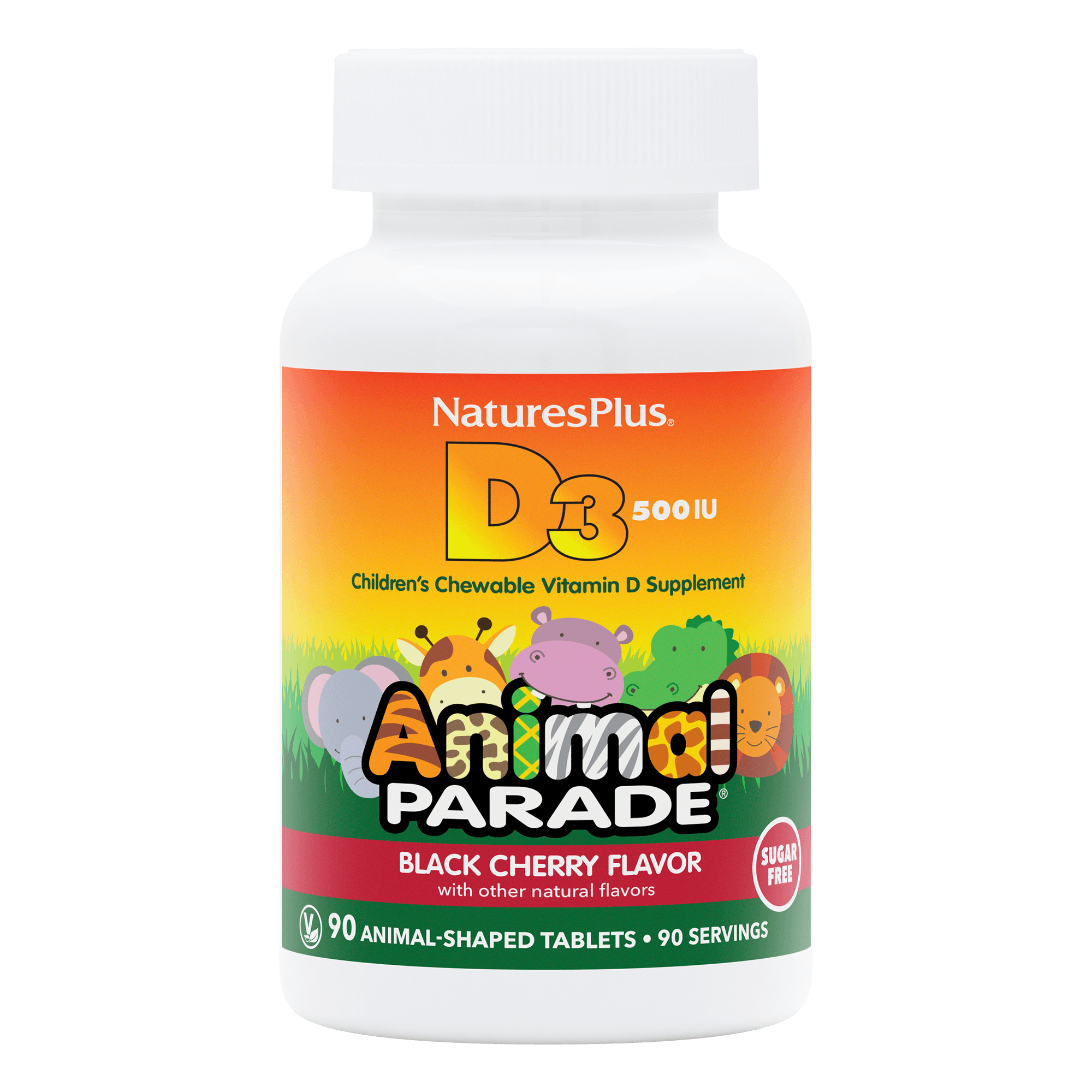 Animal Parade® Sugar-Free Vitamin D3 500 IU Children’s Chewables - 90 Count