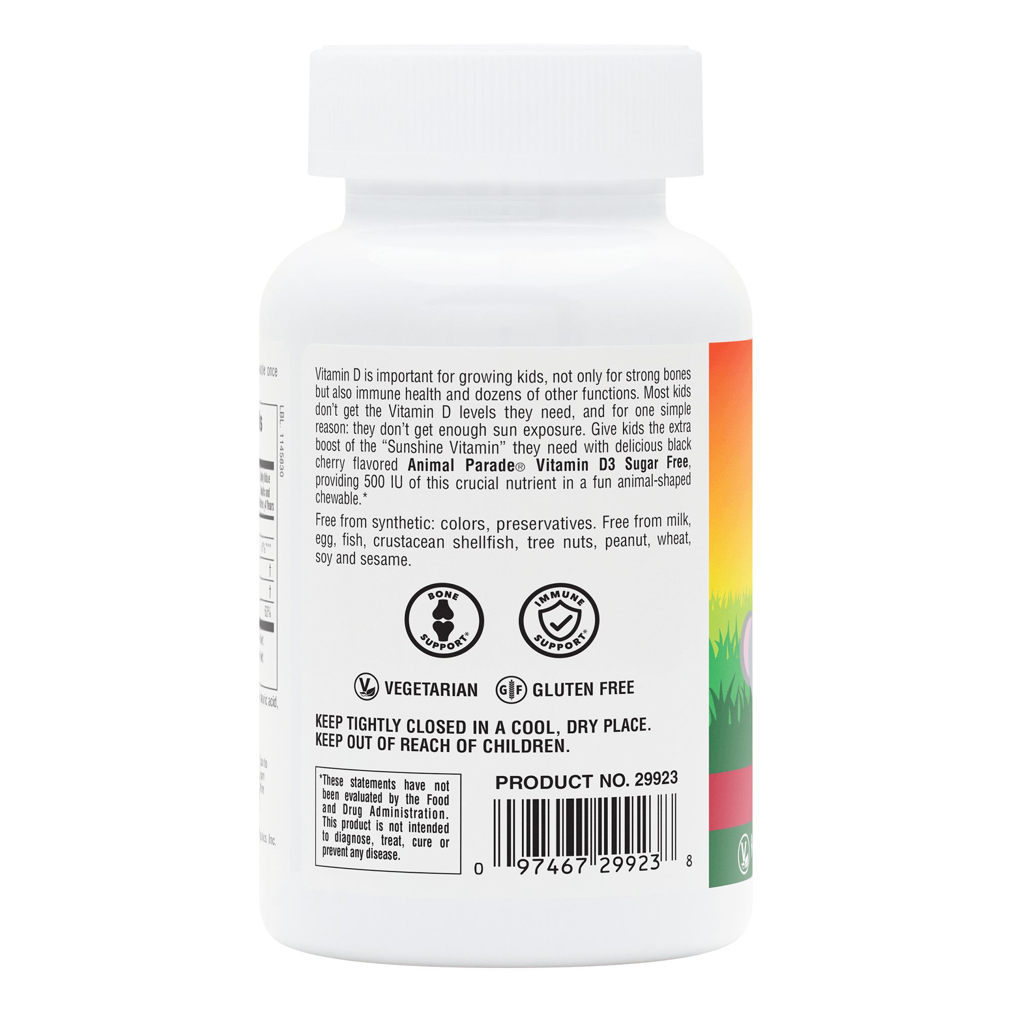 Animal Parade® Sugar-Free Vitamin D3 500 IU Children’s Chewables - 90 Count