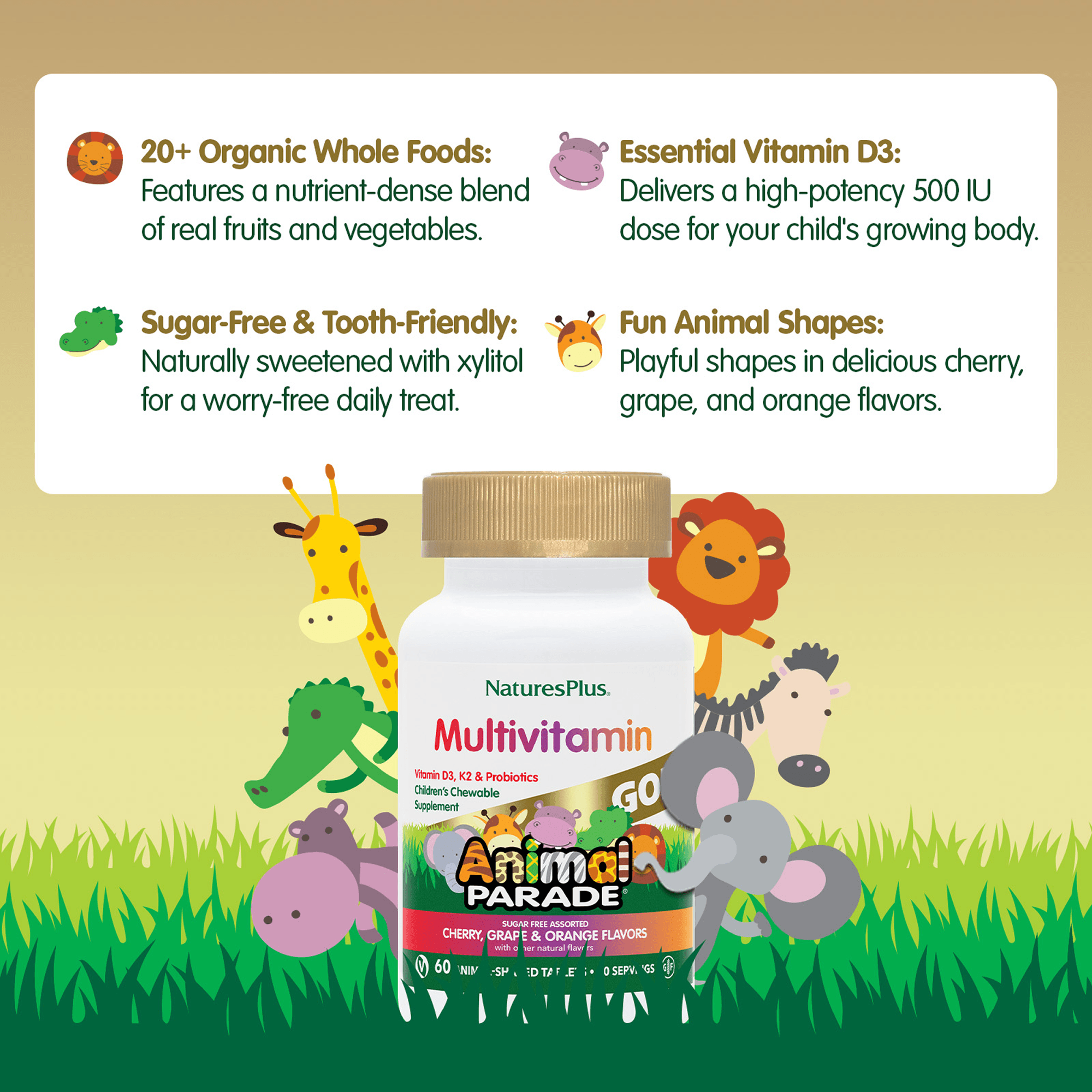 Animal Parade® GOLD Multivitamin Children’s Chewables - Assorted - 60 Count