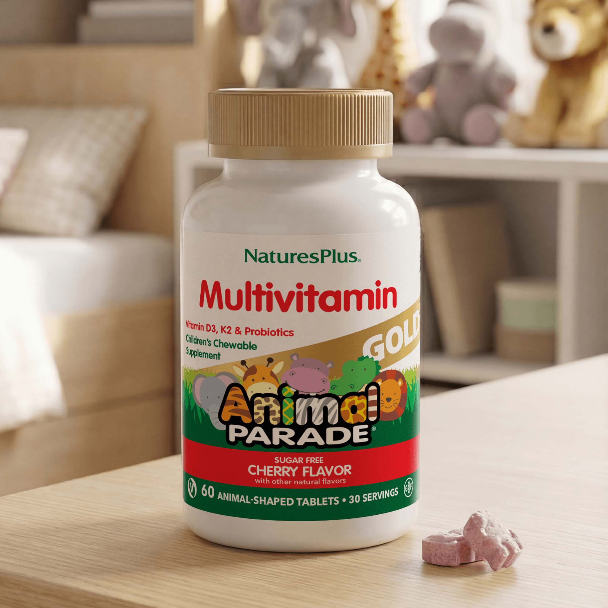 Animal Parade® GOLD Multivitamin Children’s Chewables - Cherry - 60 Count
