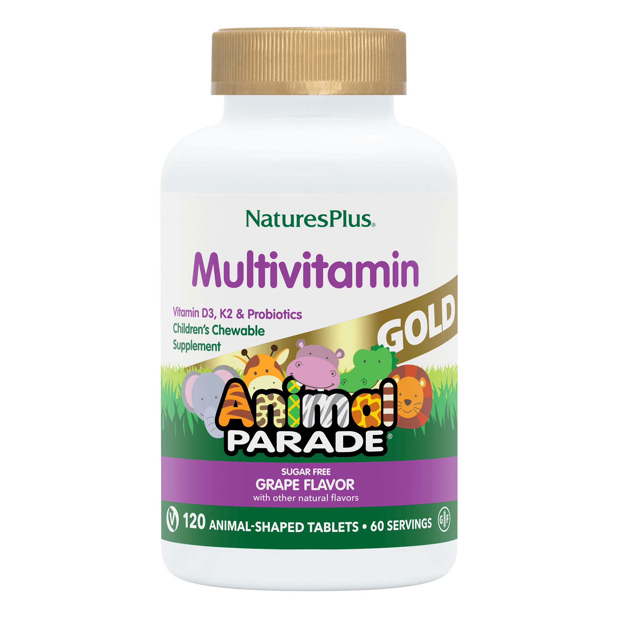 Animal Parade® GOLD Multivitamin Children’s Chewables - Grape - 120 Count
