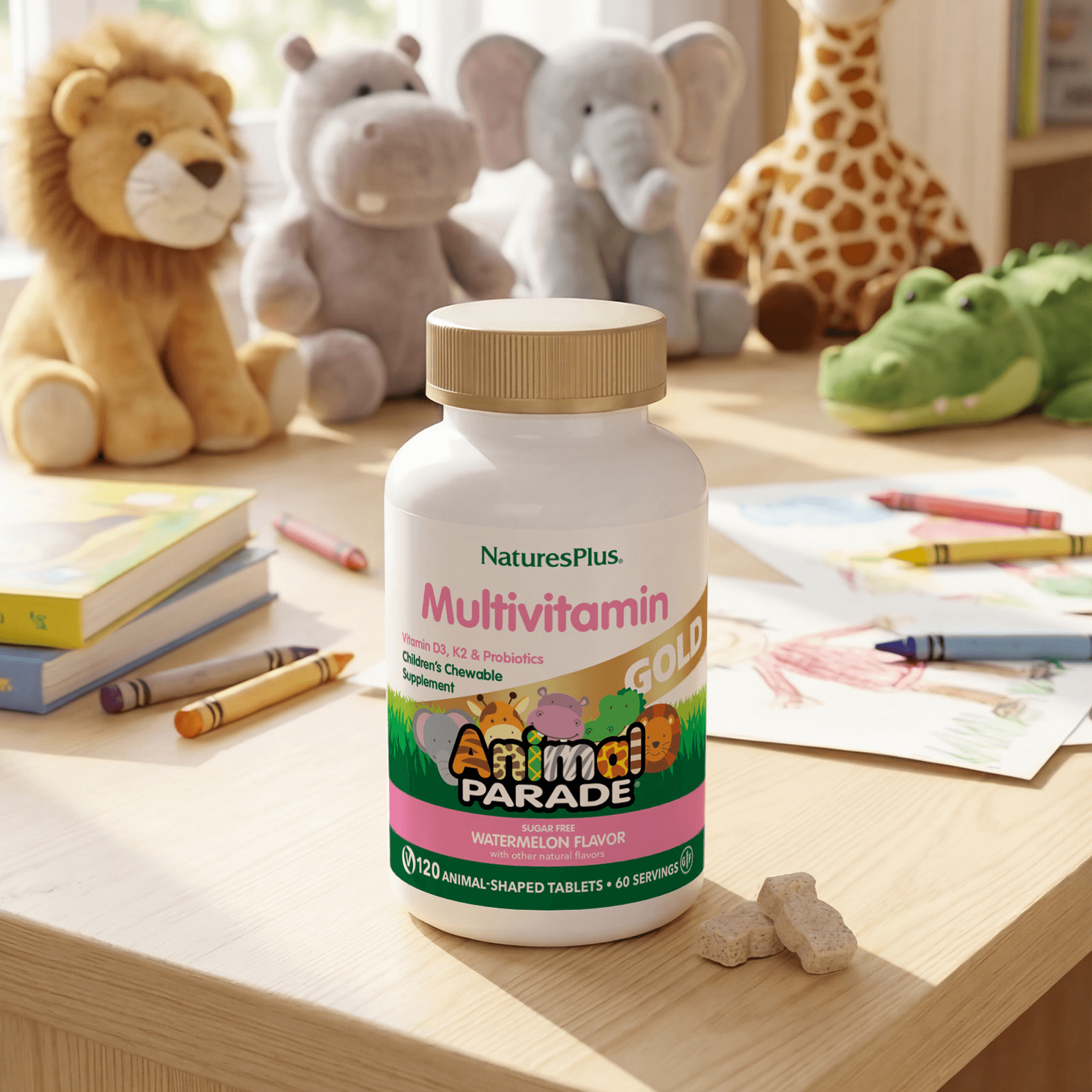 Animal Parade® GOLD Multivitamin Children’s Chewables - Watermelon - 120 Count