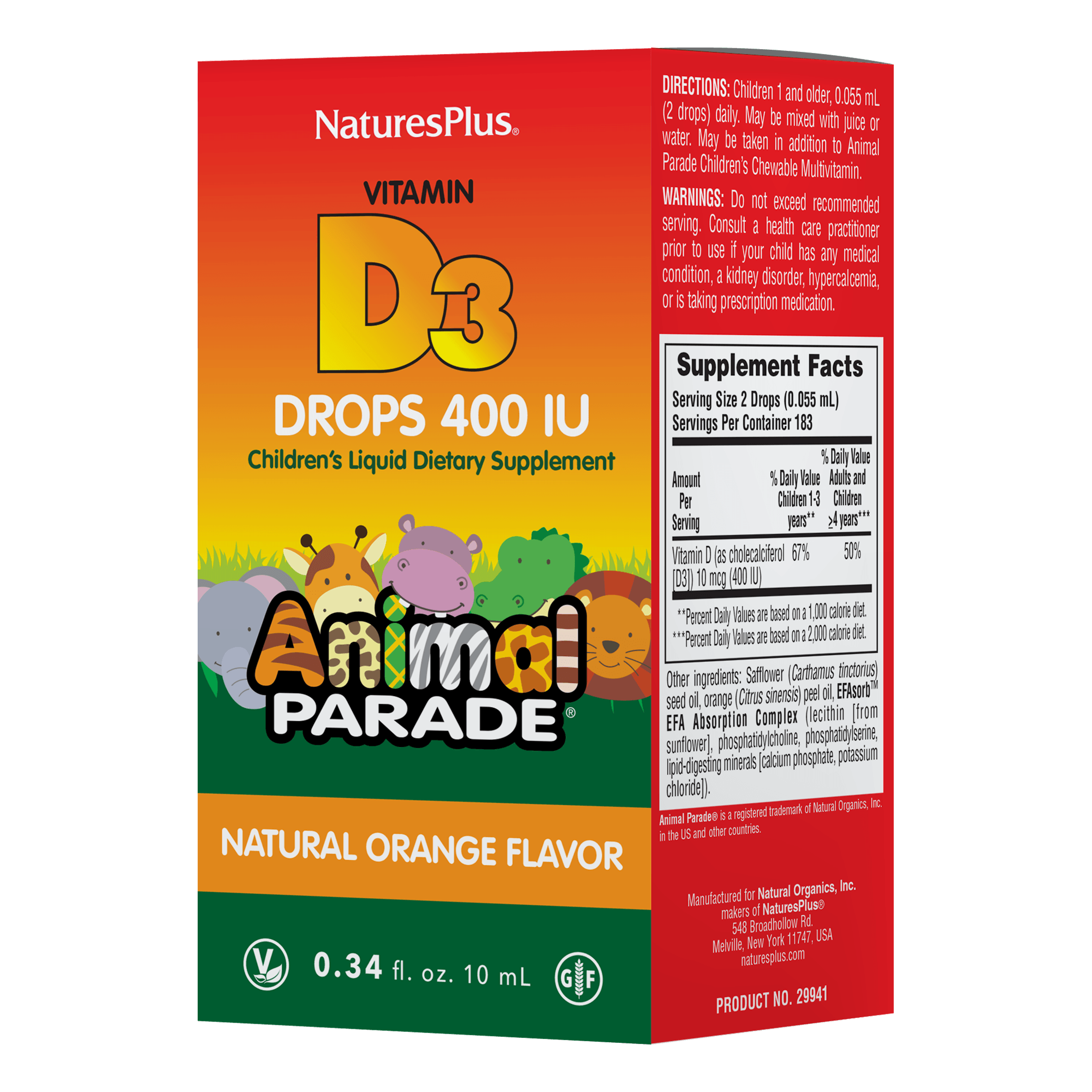 Animal Parade® Vitamin D3 400 IU Liquid Drops - 10 ml