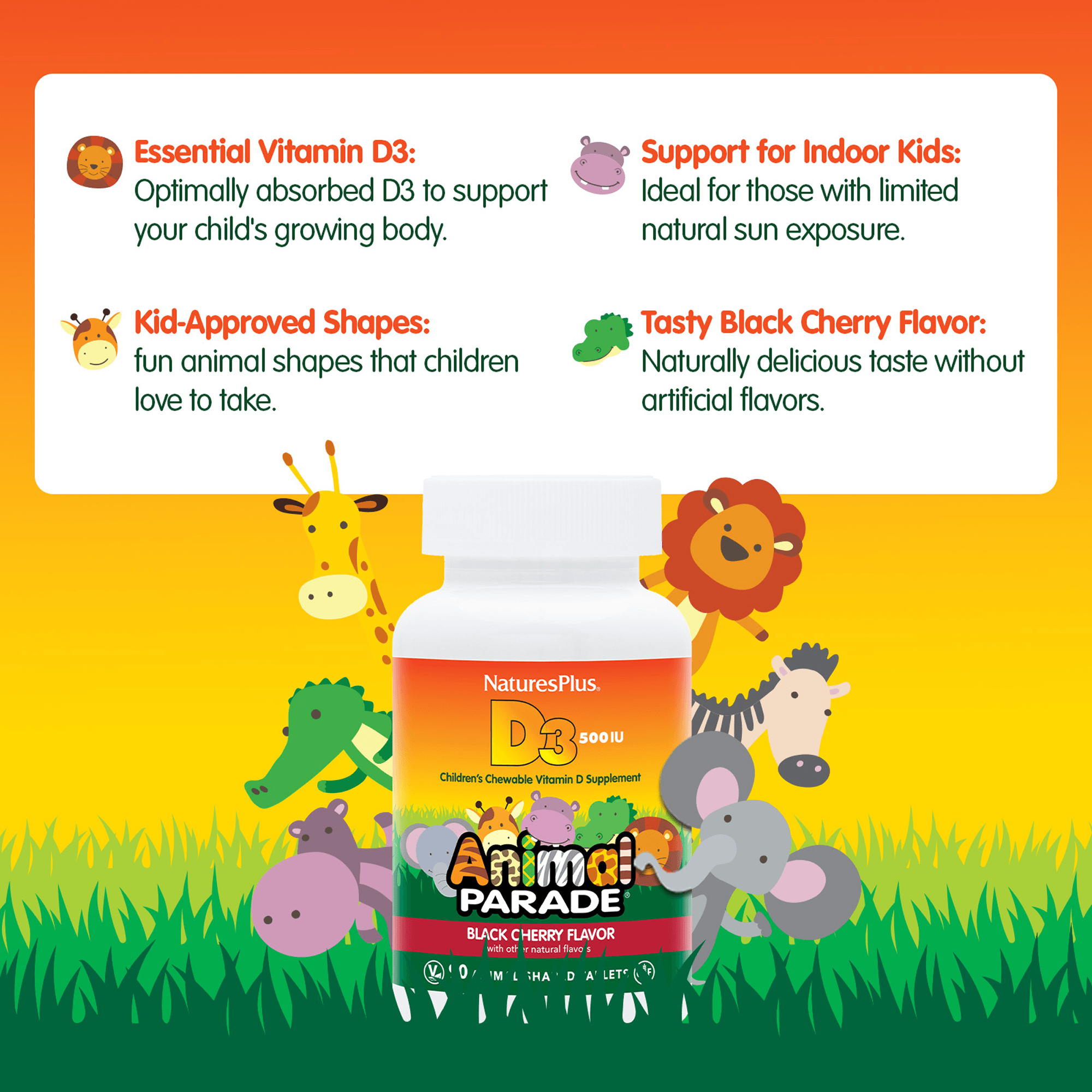Animal Parade® D3 500 IU Children’s Chewables - 90 Count