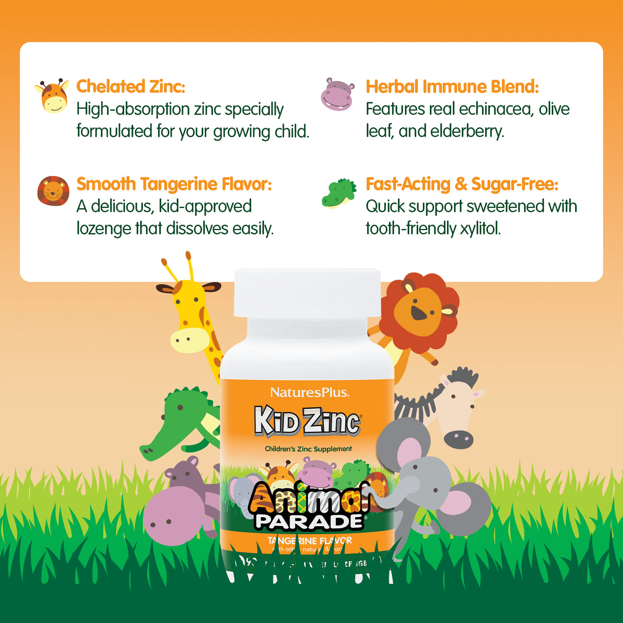 Animal Parade® KidZinc® Lozenges - 90 Count