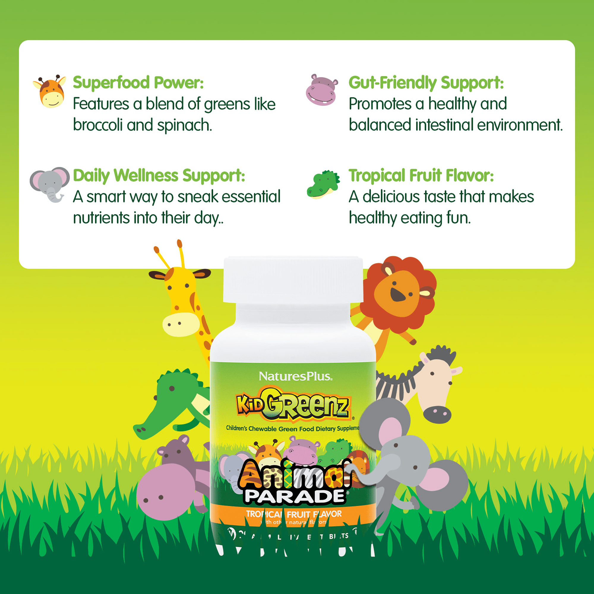 Animal Parade® KidGreenz® Children’s Chewables - 90 Count