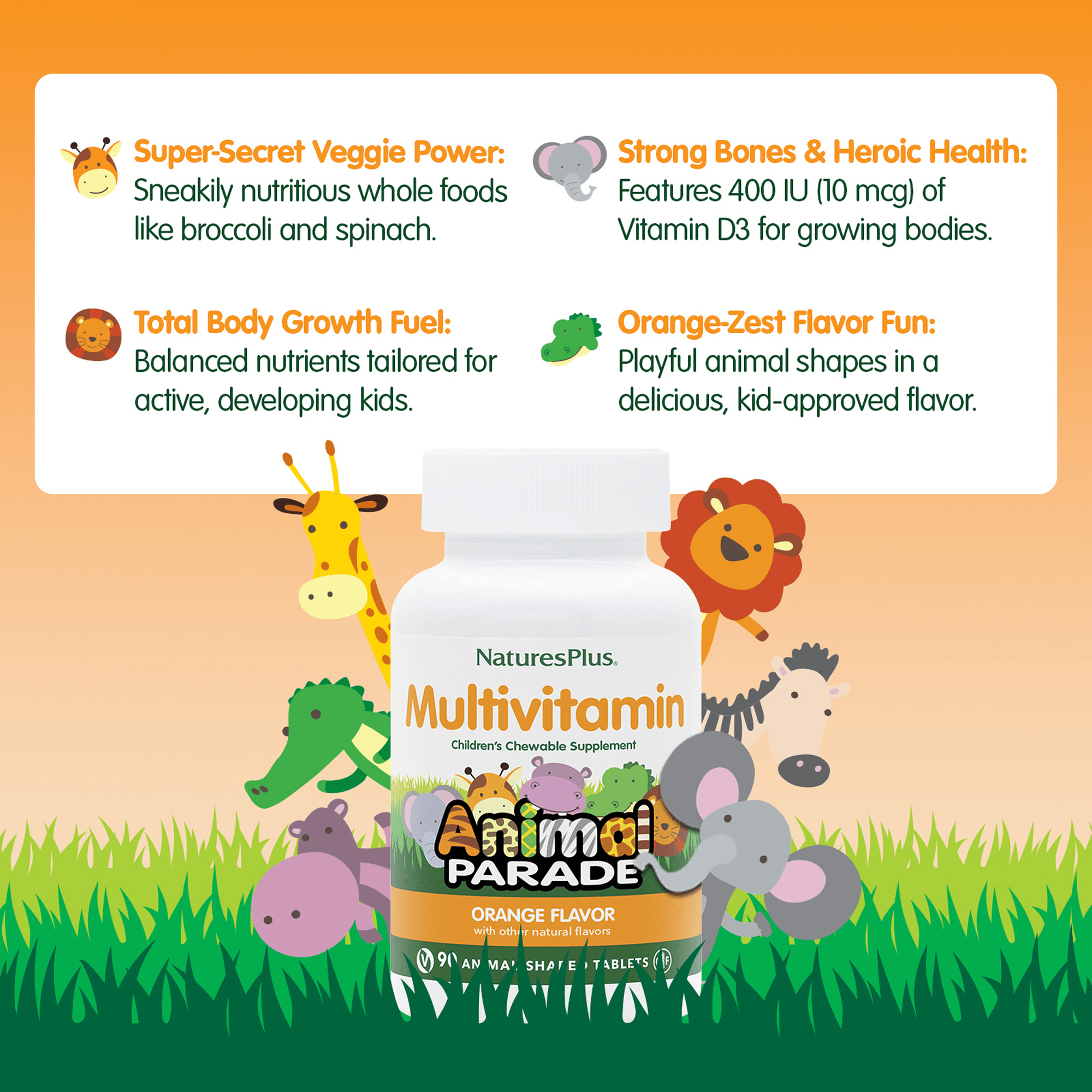 Animal Parade® Multivitamin Children’s Chewables - Orange - 90 Count