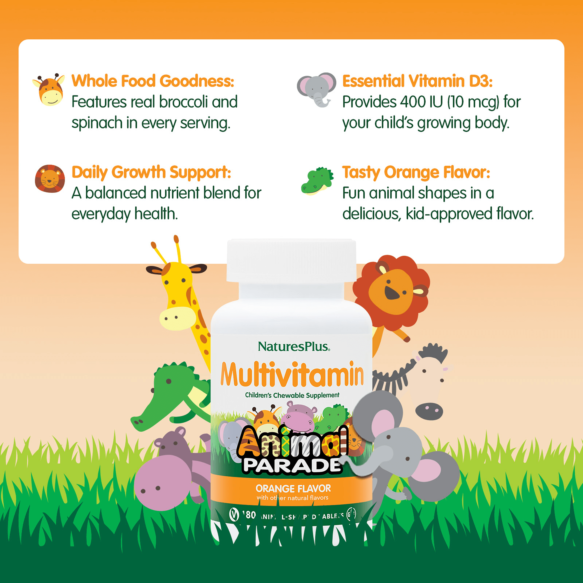 Animal Parade® Multivitamin Children’s Chewables - Orange - 180 Count
