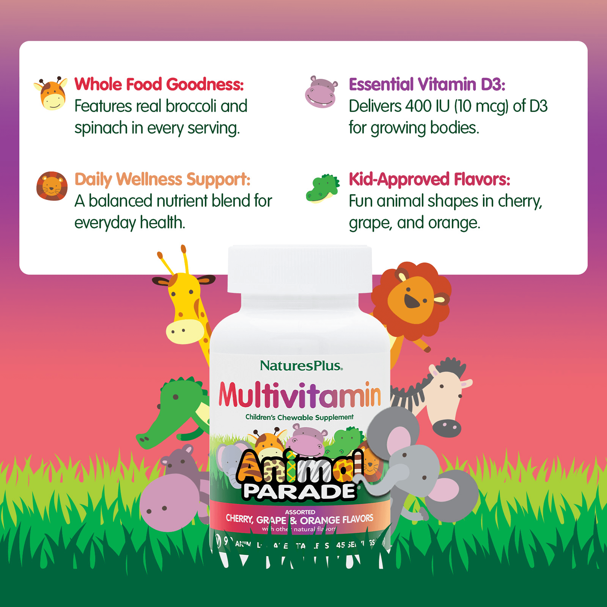 Animal Parade® Multivitamin Children’s Chewables - Assorted - 90 Count
