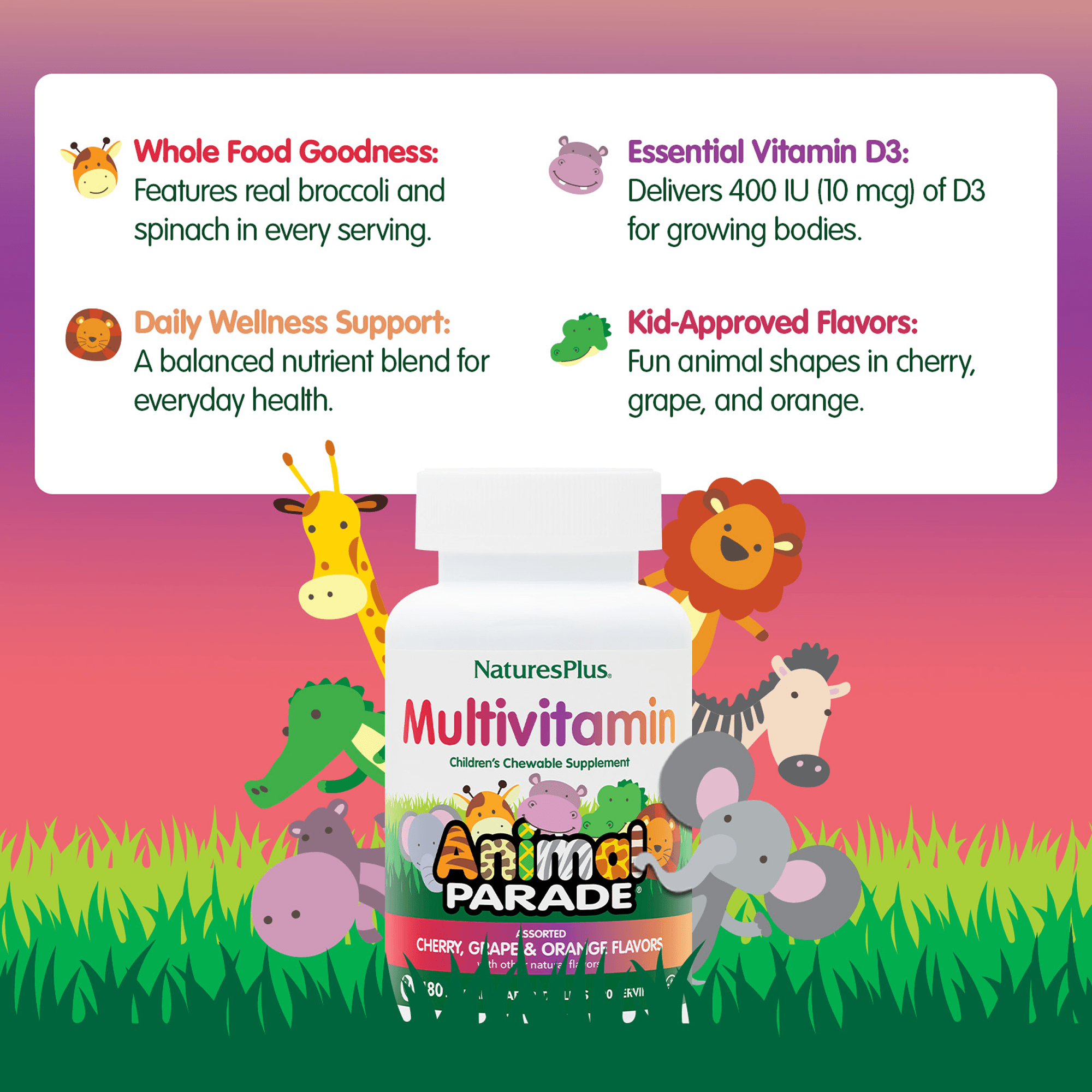Animal Parade® Multivitamin Children’s Chewables - Assorted - 180 Count