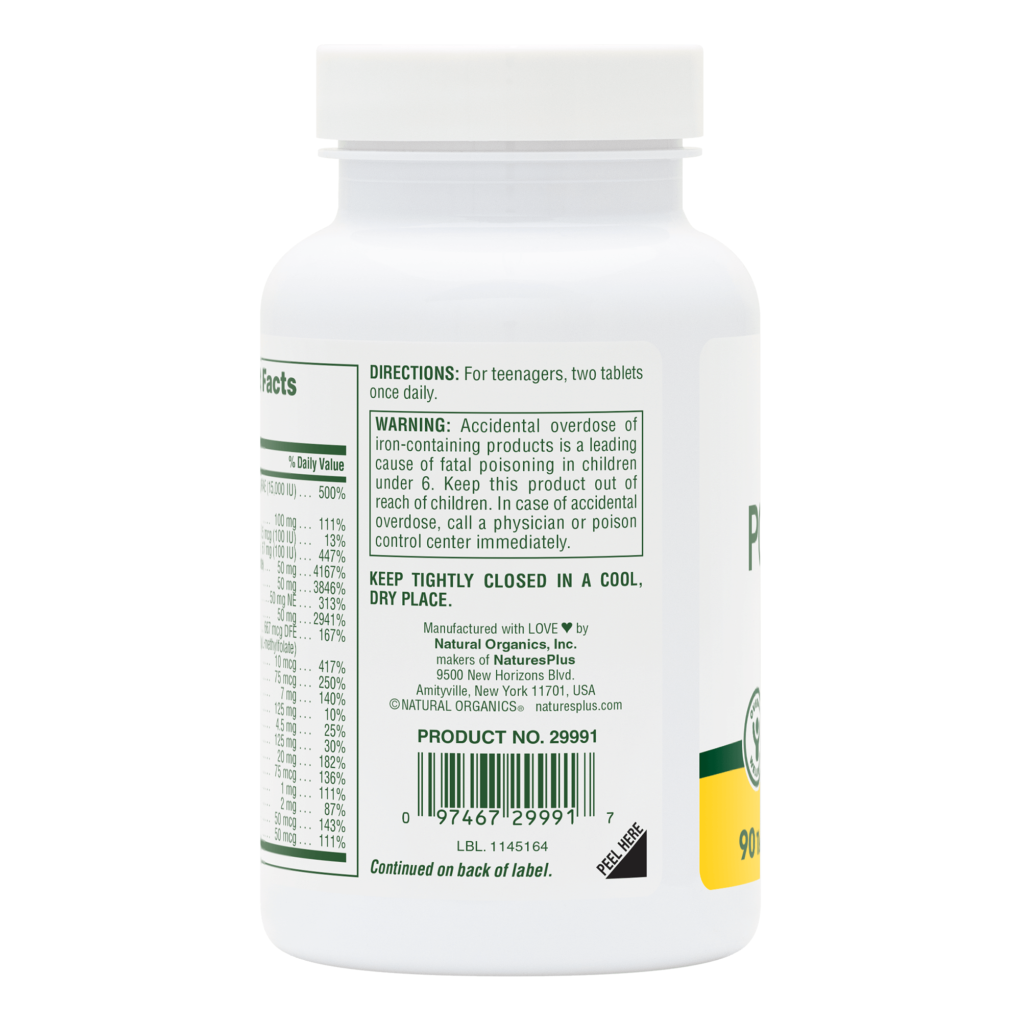 POWER TEEN® Multivitamin Tablets - 90 Count