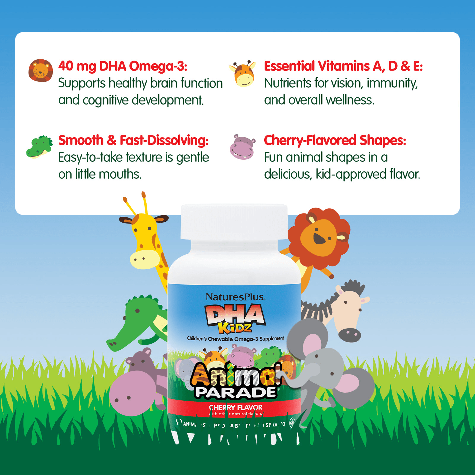 Animal Parade® DHA Kidz Children’s Chewables - 90 Count