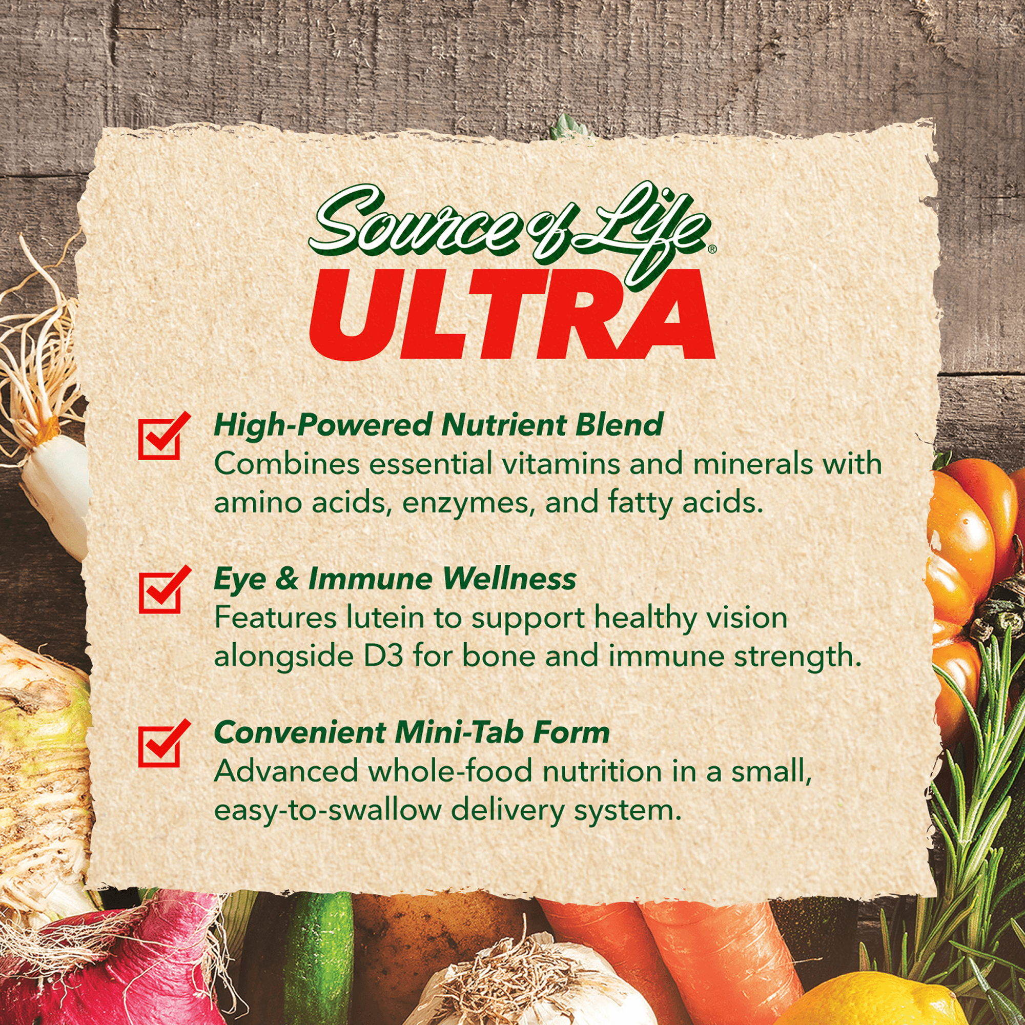 Ultra Source of Life® with Lutein Multivitamin Mini-Tabs - 180 Count