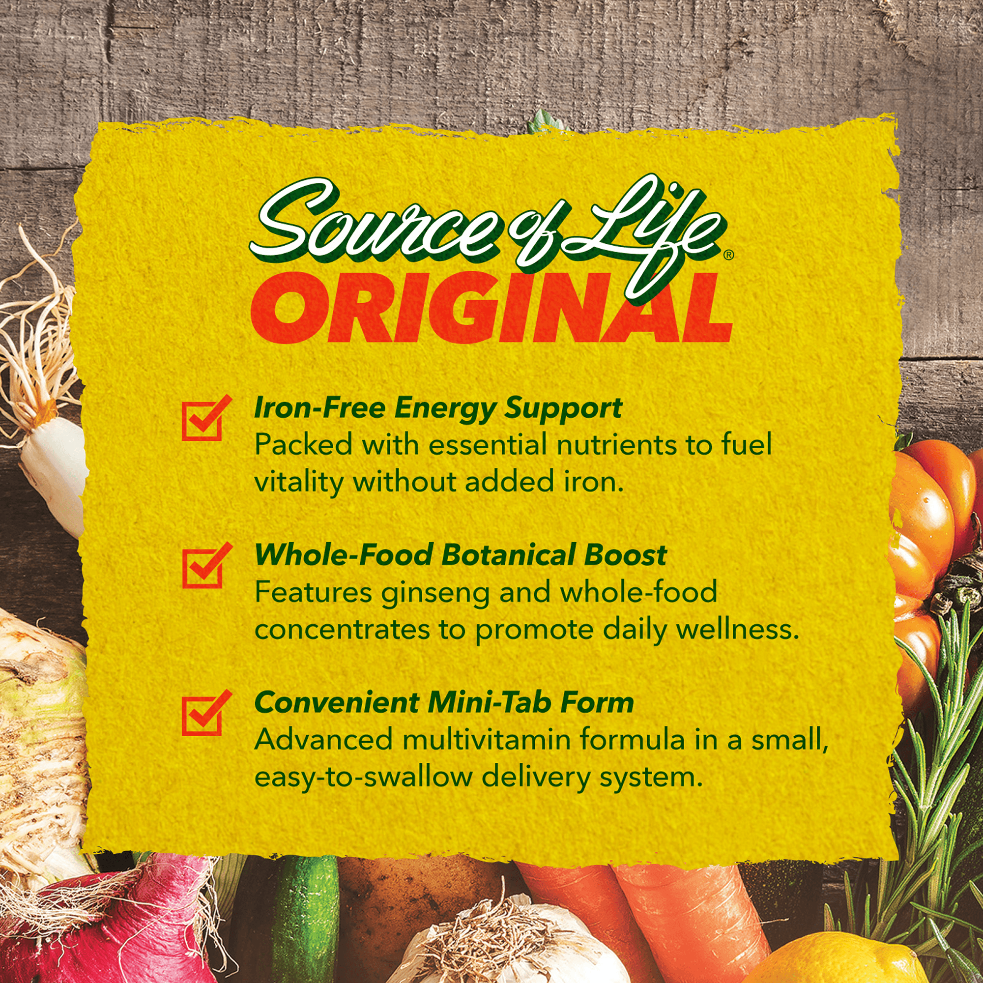 Source of Life® Multivitamin No-Iron Mini-Tabs - 90 Count