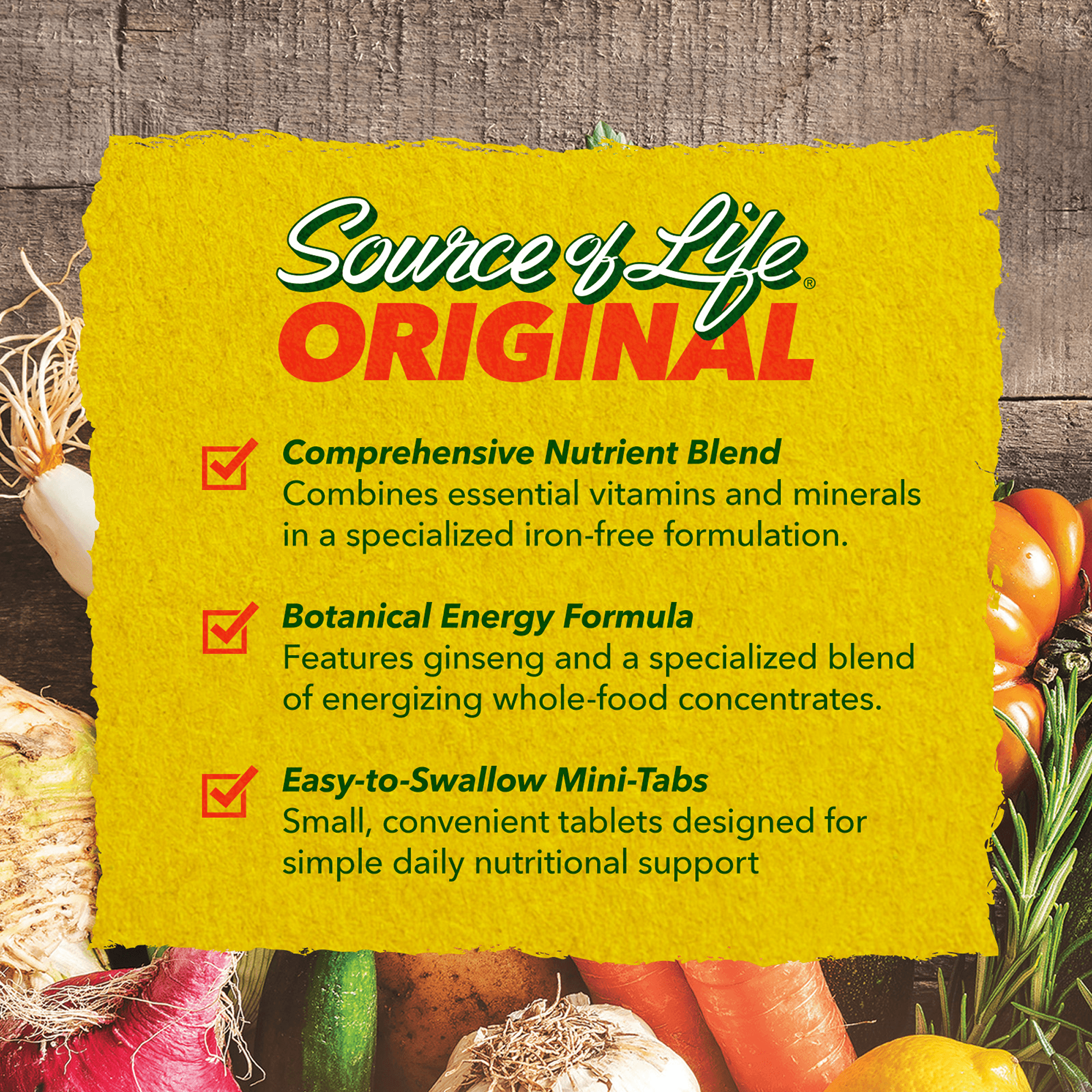 Source of Life® Multivitamin No-Iron Mini-Tabs - 180 Count