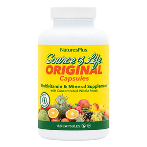 Frontal product image of Source of Life® Multivitamin Capsules containing 180 Count