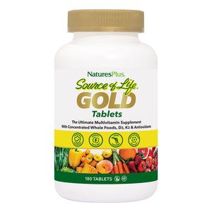 Frontal product image of Source of Life® GOLD Multivitamin Tablets containing 180 Count