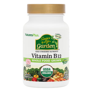 Frontal product image of Source of Life® Garden Vitamin B12 Capsules containing 60 Count