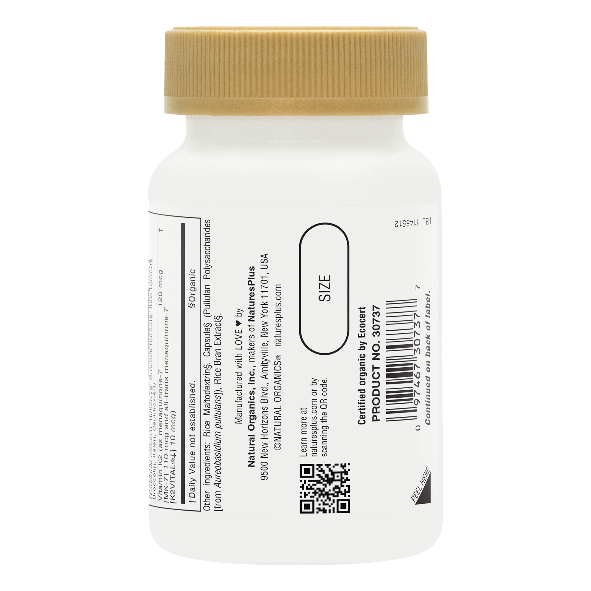 Source of Life® Garden Vitamin K2 120 mcg Capsules - 60 Count