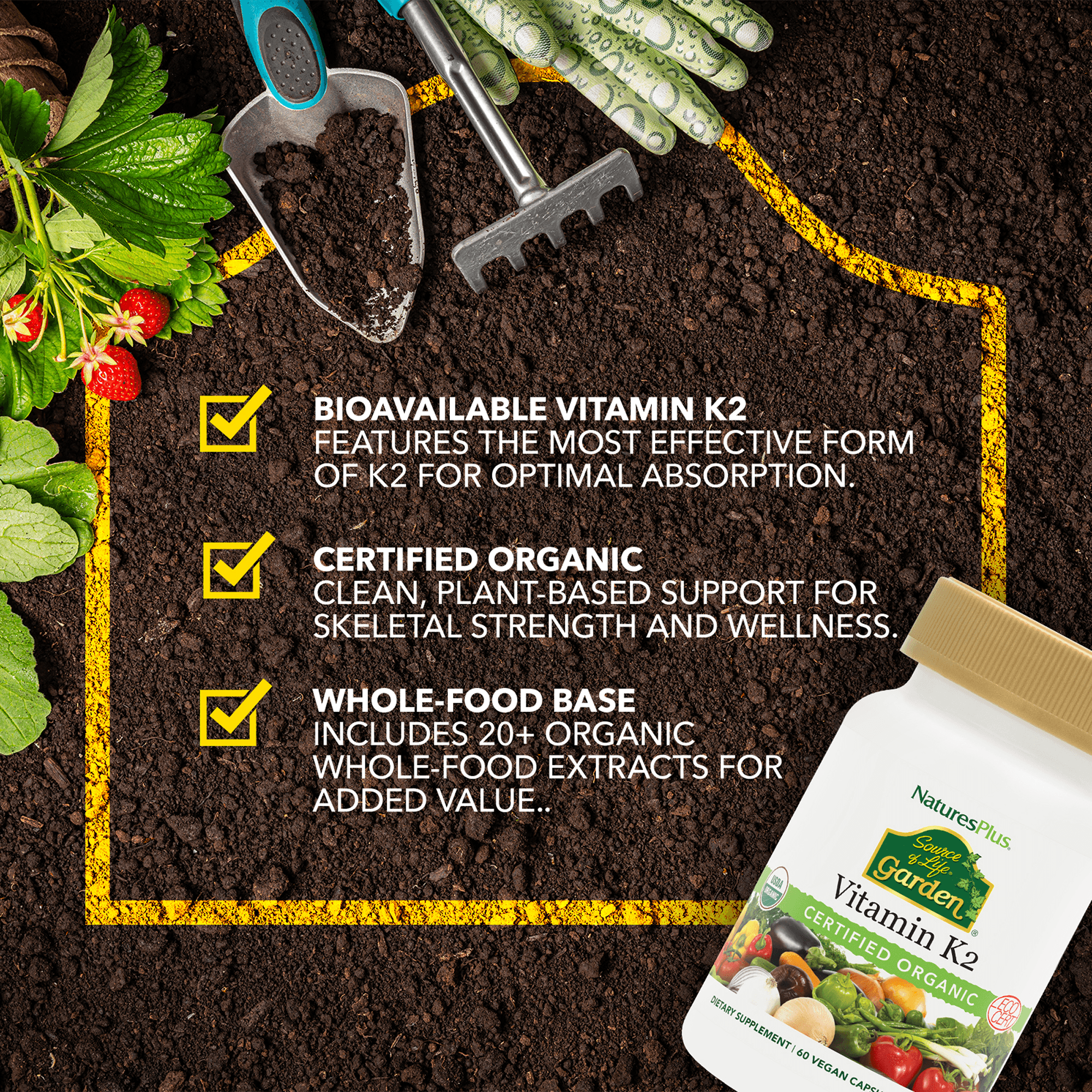 Source of Life® Garden Vitamin K2 120 mcg Capsules - 60 Count